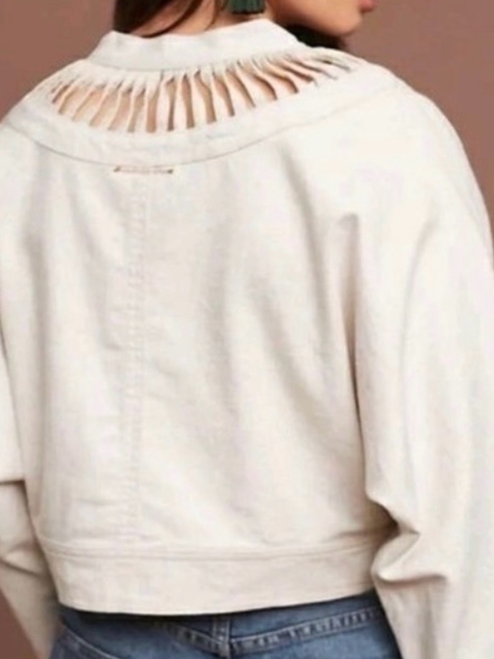 Anthropologie Hei Hei Cotton Linen Cocoon Jacket Thick XS S - Picture 2 of 4
